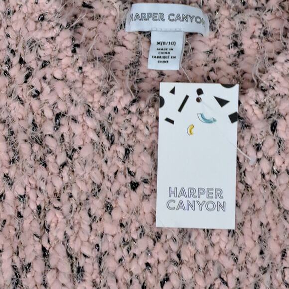 Harper Canyon Pink Metallic Fuzzy Sweater Size Medium 8/10 - Picture 3 of 5